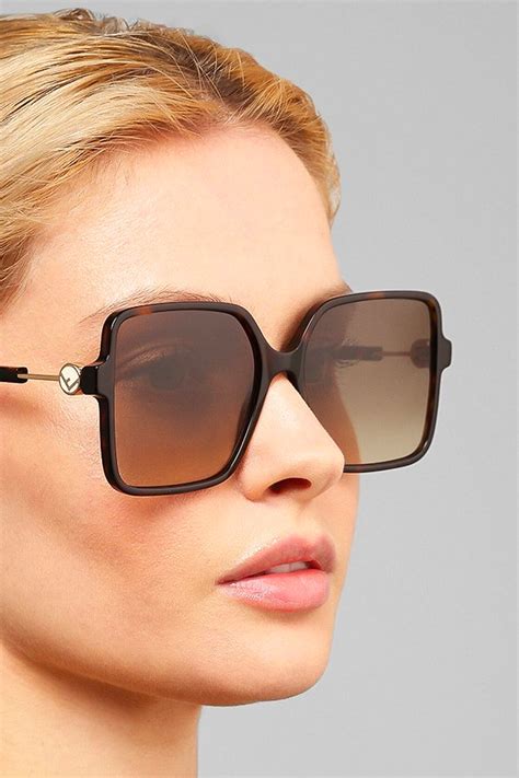 fendi 57mm oversized square sunglasses|fendi round 52mm sunglasses.